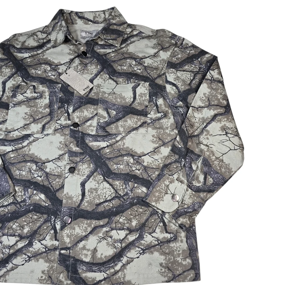 NWT NOMAD Craft+Flow‎ Men's Tree Camo Hunting Canvas Shirt Jacket Shacket Size M